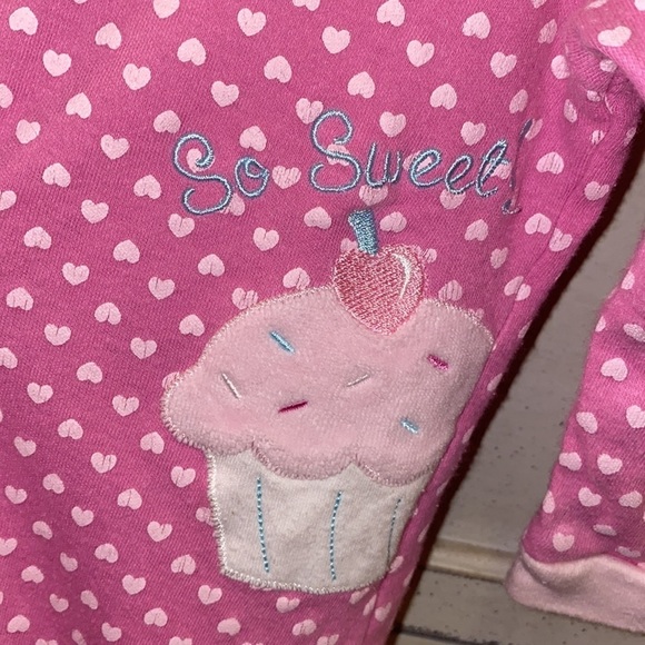 Baby Gear pink polka dot onesie button up closure 6-9M baby clothes footed - Picture 2 of 4